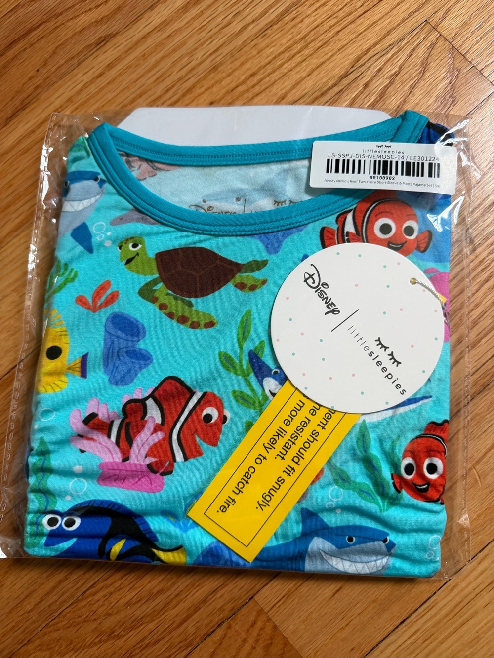 Little Sleepies Disney Nemo's Reef Two Piece Short Sleeve & Pants Pajama Set 5/6